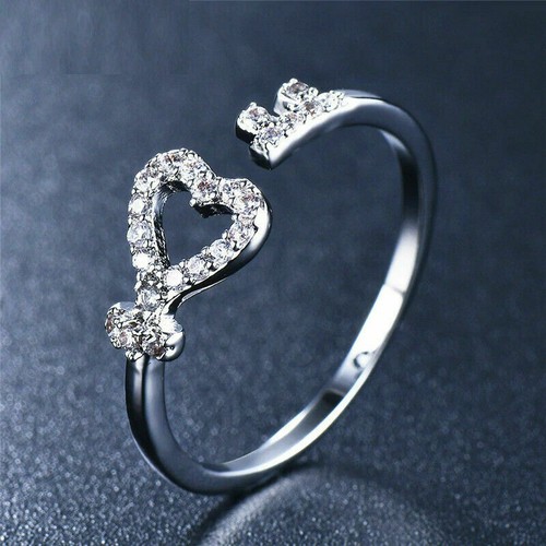 Bague solitaire cœur diamant