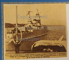 LE DUNKERQUE CROISEUR CUIRASSE document photo 1937 clipping