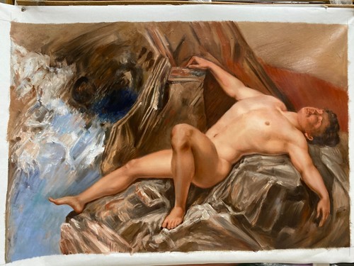 Homme peinture originale - nu,