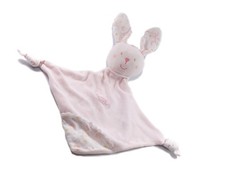 Doudou plat lapin rose poisson