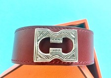 Bracelet Hermès en cuir brun