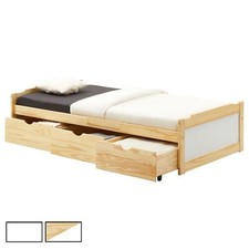 Lit fonctionnel avec rangement 90 x 190 cm en pin massif