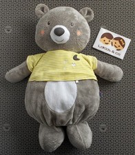 DOUDOU Peluche RANGE PYJAMA SUCRE D'ORGE OURS GRIS RAYE LUNE ETOILES 50 cm D1771