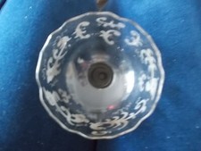 ancienne tulipe pour vase cornet en verre ourlé et taillé