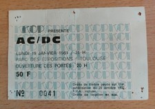 AC/DC BILLET CONCERT TOULOUSE 19/01/1981 BACK IN BLACK TOUR
