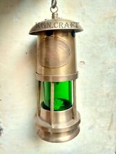 Ancienne lampe à pétrole mineure laiton 6" vintage bateau nautique lanterne l...