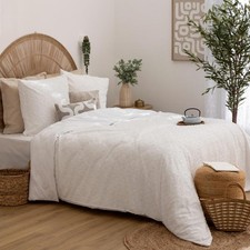 Parure de Lit Jacquard 3 Pièces "Swan" 240x220cm Blanc