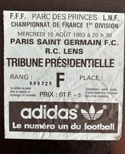 PSG-LENS 1983 TICKET/BILLET Championnat De France