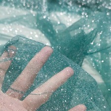 Paillettes Voile Tulle Tissu Brillant pour Mariage Robe Voile Soirée Robe