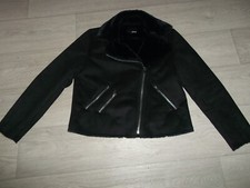 Blouson ETAM simili daim fourré noir taille 42 TBE