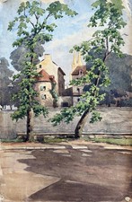 Tableau Aquarelle Chateau