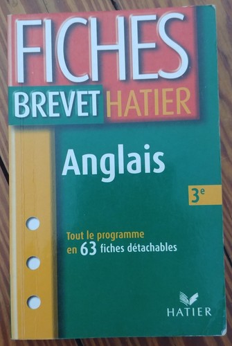 Fiches brevet anglais - fiches, 3e