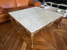 TABLE BASSE plateau en marbre pieds style louis XV