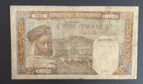 Algérie billet 100 francs - billet,