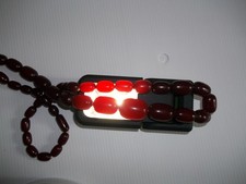 Vintage collier ambre cerise