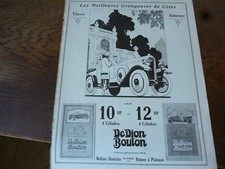 DE DION BOUTON 10 HP 12 HP 4 Cyl Jean ROUTIER publicité papier ILLUSTRATION 1913