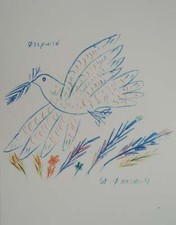 Alekos FASSIANOS : Colombe de la Paix, Lithographie signée