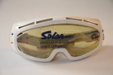Masque/lunette SKI  Enfant ,  SOLAR  Loupio France , Blanc/Jaune ,vintage 70 /80