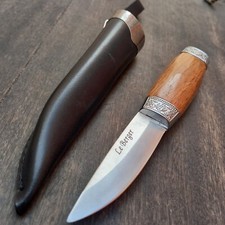 Joli Couteau PUUKKO LE BERGER Manche en Bois avec Étui en Cuir 