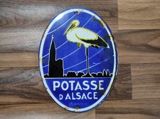 Plaque de signalisation en métal émaillé potasse porcelaine Dalsace taille 8"...