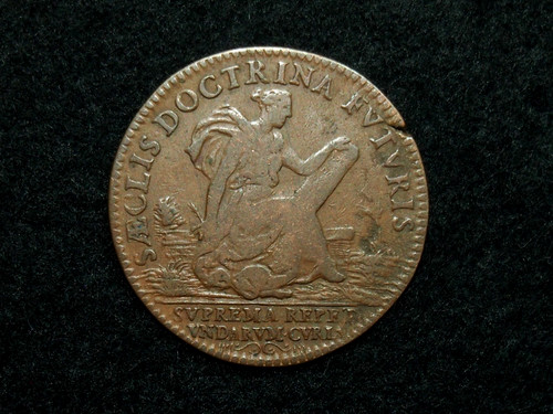 Jeton rouge 25mm louis xiv - cu.,