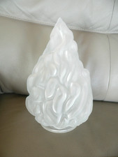 ancienne grande tulipe flamme  en verre 25 cm H