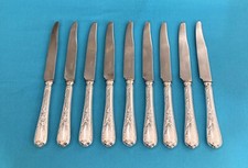 9 grands couteaux CHRISTOFLE modèle MARLY métal argenté couvert ménagère 25,5cm