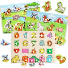 3 Pièces Puzzle Enfant 2 3 4 Ans - Jouet Enfant 2 3 Ans - Puzzle Bois - Monte...
