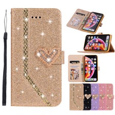 Etui Portefeuille Paillettes Carte Femme Flip Cover pour iPhone 15 14 13 12 1...