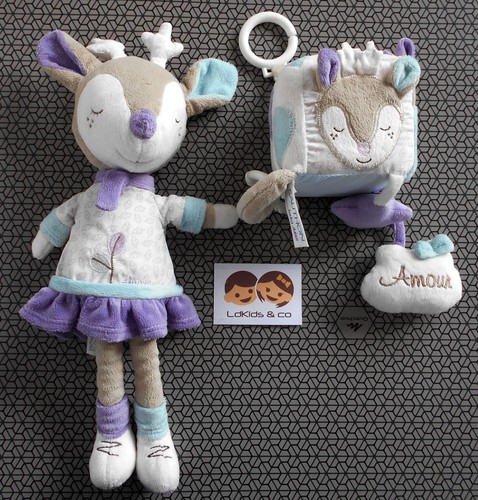 Lot sauthon biche cerf - sauthon, doudou