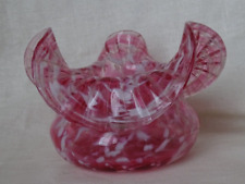 Coupe , vase , vide poche corolle ancien verrerie moucheté de Clichy rouge/blanc