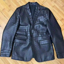 Blazer homme noir en cuir