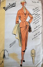 8005 PATRON PARIS LUXE VINTAGE FRENCH PATTERN JUPE VESTE 2 COUTURES DEVANT  44