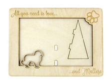 Bichon maltais cadre photo en contreplaqué Art-Dog