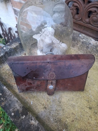 Ancienne sacoche cuir moto - cuir,