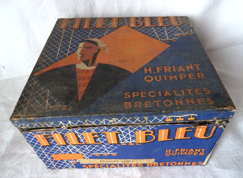 Boite tole filet bleu - boite,