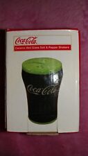 *NIB* Coca Cola Bell Glass Bottle Ceramic Salt Pepper Shakers 