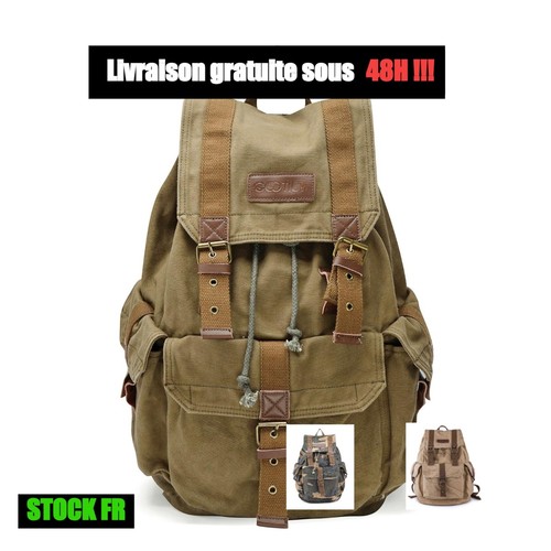 Sac dos toile vintage - sac,