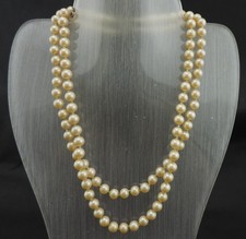 Ancien Collier de perles de culture à double rangs fermoir en argent à cliquet