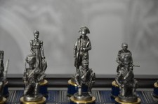 JEU D'ECHEC EN PLOMB PAR LE MEDAILLER FRANKLIN WATERLOO NAPOLEON WELLINGTON 1984