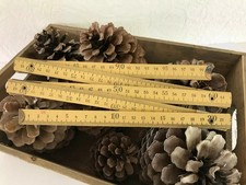 7 ⚜️ Outils Ancien Mètre Pliant En Bois Vintage