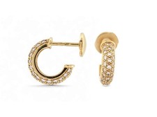 BOUCLES D'OREILLES CREOLES CARTIER ETINCELLE OR JAUNE 18K PAVEES EARRINGS 11000€