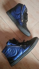 Baskets Chanel cuir bleu/noir