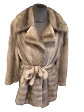 Magnifique Manteau Ceinture Vison Élevage Gris 40/42 Tbe Authentique 