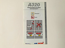 AIR INTER A320 Safety Card Carte de Sécurité