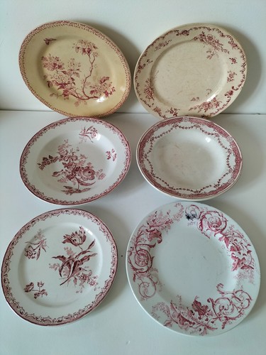 Assiettes anciennes terre - terre, de