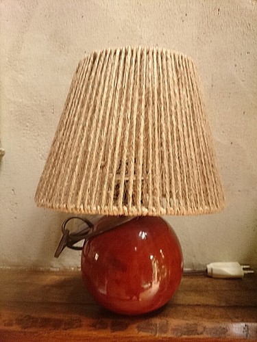 Lampe abat jour corde pied - lampe,