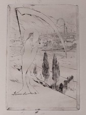 MAURICE DUMONT (1869-1899) Pointe sèche et aquatinte Originale - 1895 SYMBOLISME