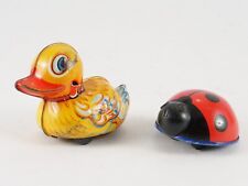 Lehmann n° 903 canard et n° 901 coccinelle jouet mécanique friction en tôle