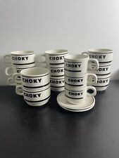 LOT DE 14 ANCIENNES TASSES VINTAGE A CHOCOLAT EN FAIENCE PUBLICITAIRE CHOKY